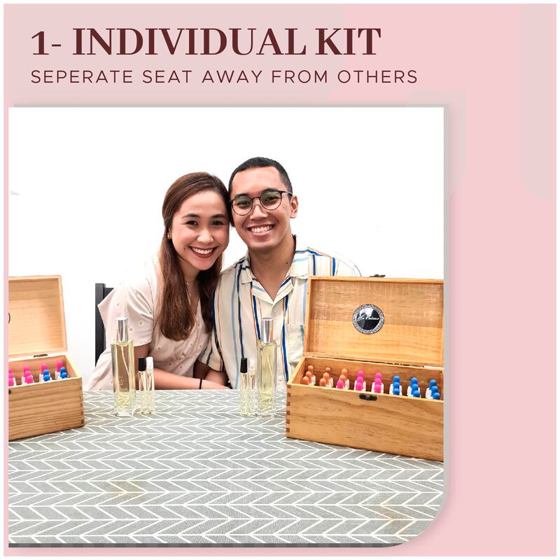 separate kits for couple perfume , date night, fun and love,  shower perfume workshop for a romantic weekend activity & a great bridal shower dating idea in Singapore , romantic gift for her